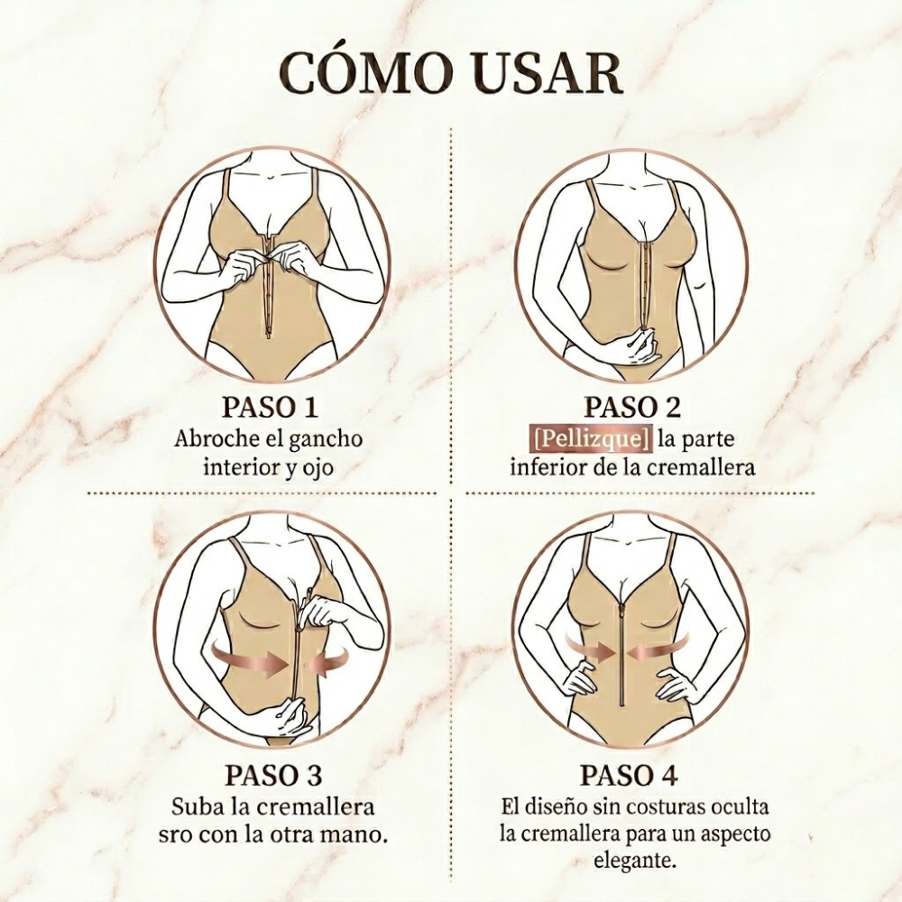 GLENDA® | Faja moldeadora Tipo Short Con Cremallera, Luce tu Figuara y Baja de Peso 2 en 1